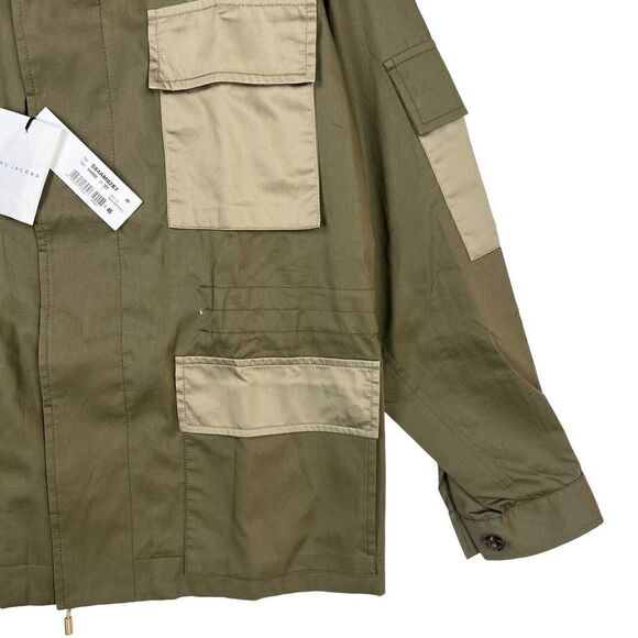 New Marc Jacobs Men IT 46 Olive Green Color Block Twill Safari Jacket Italy $700 - Picture 11 of 16